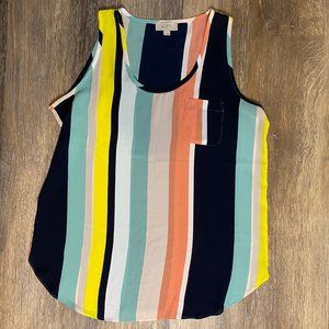 Multi-Colored Stripe Sleeveless Top